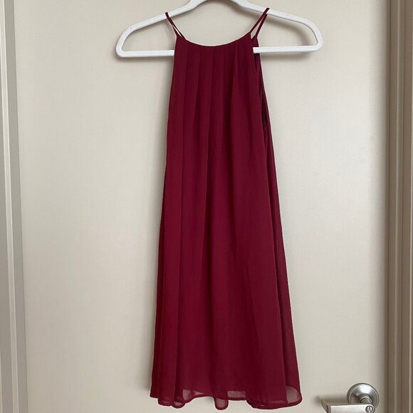 Lush maroon flowing mini dress - Picture 1 of 5